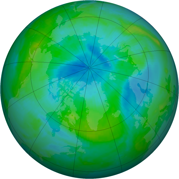 Arctic ozone map for 05 September 1999